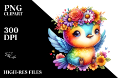 Vibrant Hummingbird with Flower Crown Product Image 2
