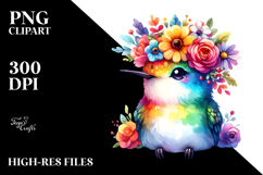 Hummingbird Flower Crown Clipart Product Image 2