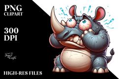 Dramatic Rhino with Rolling Eyes, Vector Art Product Image 2