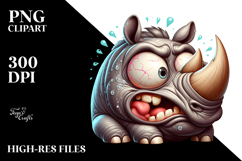 Dramatic Rhino with Rolling Eyes, Vector Art Product Image 2