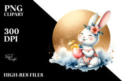Bunny with Beachwear and Cocktail, High-Res PNG Product Image 2