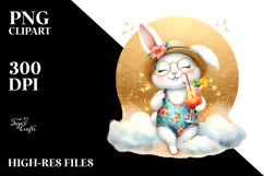 Happy Bunny in Beachwear PNG Product Image 2