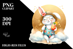 Bunny with Beachwear and Cocktail, High-Res PNG Product Image 2