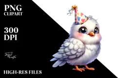 Baby Dove Standing | Watercolor Clipart Product Image 2