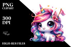 Crazy Cute Baby Unicorn PNG Product Image 2