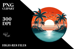 Retro Tropical Island Sunset, 20 oz Tumbler Product Image 2