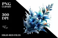 Splash of Abstract Lobelia Watercolor Product Image 3