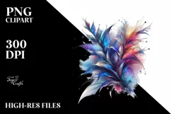 Splash of Abstract Lobelia Watercolor Product Image 1