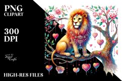 Colorful Watercolor Lion PNG Product Image 2