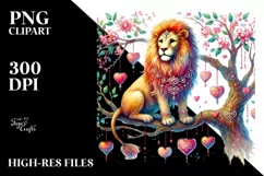 Colorful Watercolor Lion PNG Product Image 2