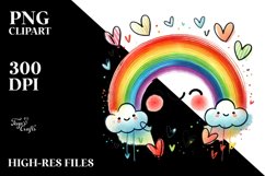 Smiling Rainbow with Hearts PNG Product Image 2