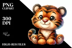 Cute Baby Plush Tiger PNG Product Image 3
