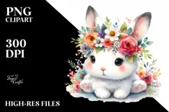 Simple Funny Rabbit in Watercolor PNG Product Image 3