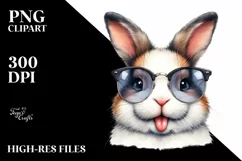Funny Cute Rabbit Portrait Sunglasses | Clipart Product Image 1