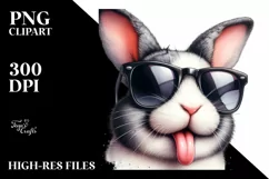 Funny Cute Rabbit Portrait Sunglasses | Clipart Product Image 3
