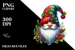 Christmas Gnome,Watercolor PNG Product Image 1