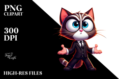 Cartoon Kitten with Anthropomorphic Features PNG Product Image 2