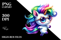 Cute Unicorn Dancing with Cool Haircut PNG Product Image 2