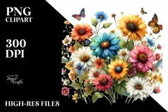Colorful Sunflower, Transparent PNG Product Image 3