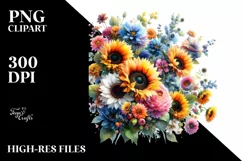 Colorful Sunflower, Transparent PNG Product Image 3