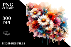 Colorful Watercolor Abstract with Daisy Product Image 2