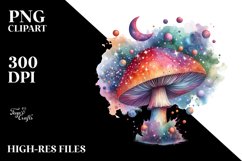 Magical Celestial Mushroom Watercolor Splash | Sublimation | Product Image 1