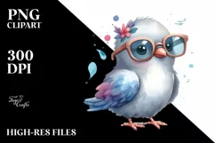 Funny Dove With Sunglasses | Sublimation | Clipart Product Image 1