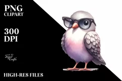 Funny Dove With Sunglasses | Sublimation | Clipart Product Image 1