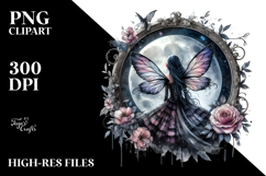 Gothic Fairy on the Moon PNG Product Image 2