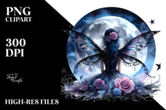 Gothic Fairy on the Moon PNG Product Image 2