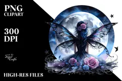 Gothic Fairy on the Moon PNG Product Image 2