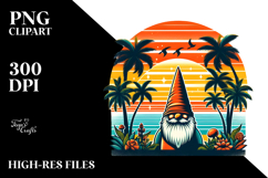 Retro Gnome Sunset Clipart Product Image 2