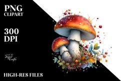 Mushroom,Watercolor PNG Product Image 3