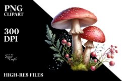 Mushroom,Watercolor PNG Product Image 3