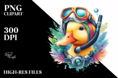 Duck Scuba Helmet Watercolor Sunglasses | Sublimation | Product Image 3