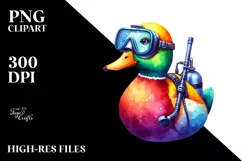 Duck Scuba Helmet Watercolor Sunglasses | Sublimation | Product Image 3