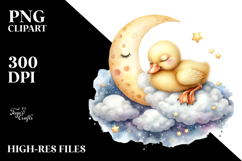Duck Sleeping on Cloud, PNG Product Image 2