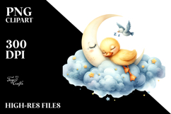 Duck Sleeping on Cloud, PNG Product Image 2
