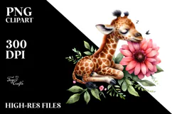 Baby Giraffe Watercolor PNG Product Image 2