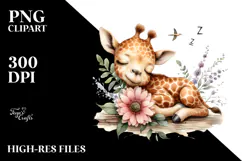 Baby Giraffe Watercolor PNG Product Image 2