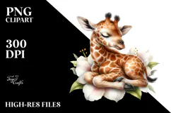 Baby Giraffe Watercolor PNG Product Image 2