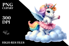 Cute Unicorn Dancer Watercolor Clipart Title Product Image 2