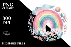 Colorful Whimsical Rainbow Watercolor Clipart Title Product Image 2