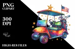 Vintage Vibrant Golf Cart Stars | Clipart Product Image 3