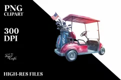 Vintage Vibrant Golf Cart Stars | Clipart Product Image 1