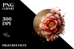 y Peonies with Golden Insertions PNG Product Image 2