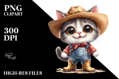 Watercolor Cat Big Eyes Standing Up | Sublimation Clipart Product Image 2