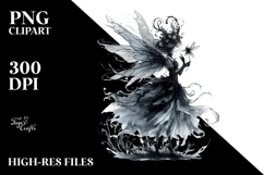 Washed Watercolor Gothic Fairy, Transparent PNG Product Image 2