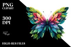 Butterfly with 3D Looking Flowers PNG Product Image 1