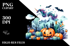 Vibrant Unicorn Halloween Scenery in Style Product Image 2